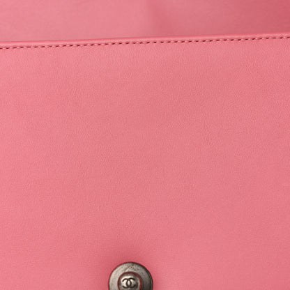 Chanel Calfskin Chevron Quilted Medium Boy Flap Pink 14 of 17