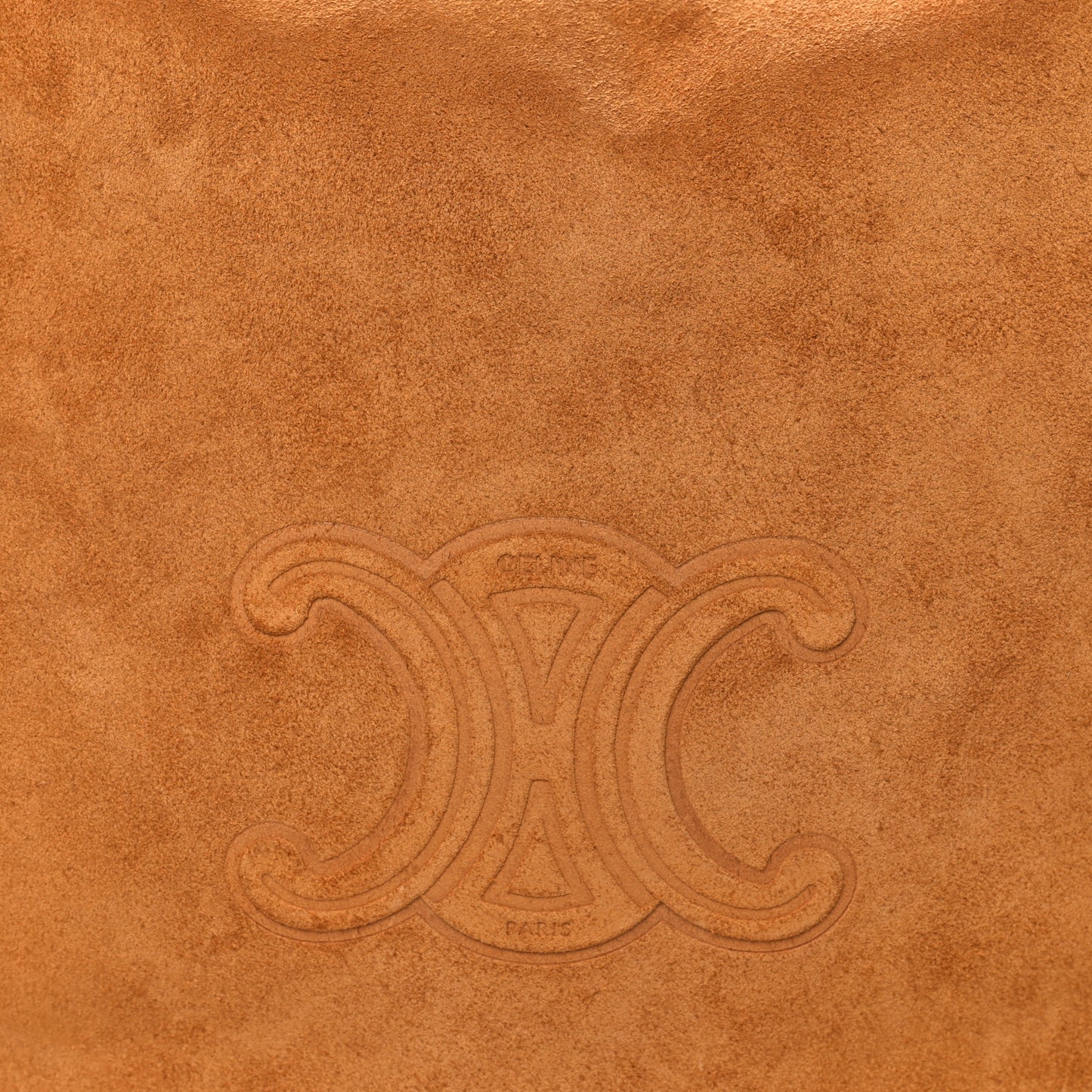 Suede Calfskin Large Triomphe Heloise Shoulder Bag Tobacco