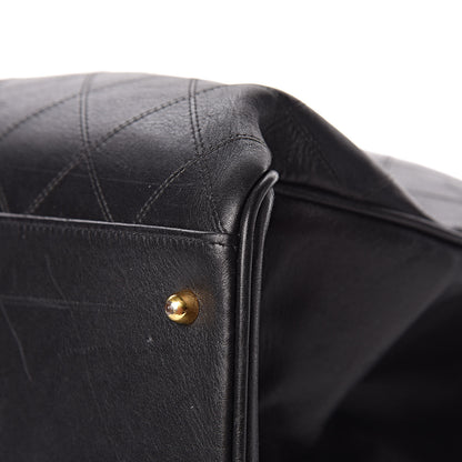 Chanel Calfskin Stitched XL Weekender Black 10 of 25