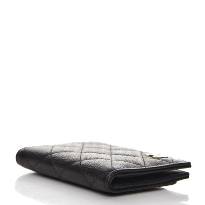 Chanel Letter Calfskin Embossed Quilted CC Card Holder Wallet Black 4 of 8