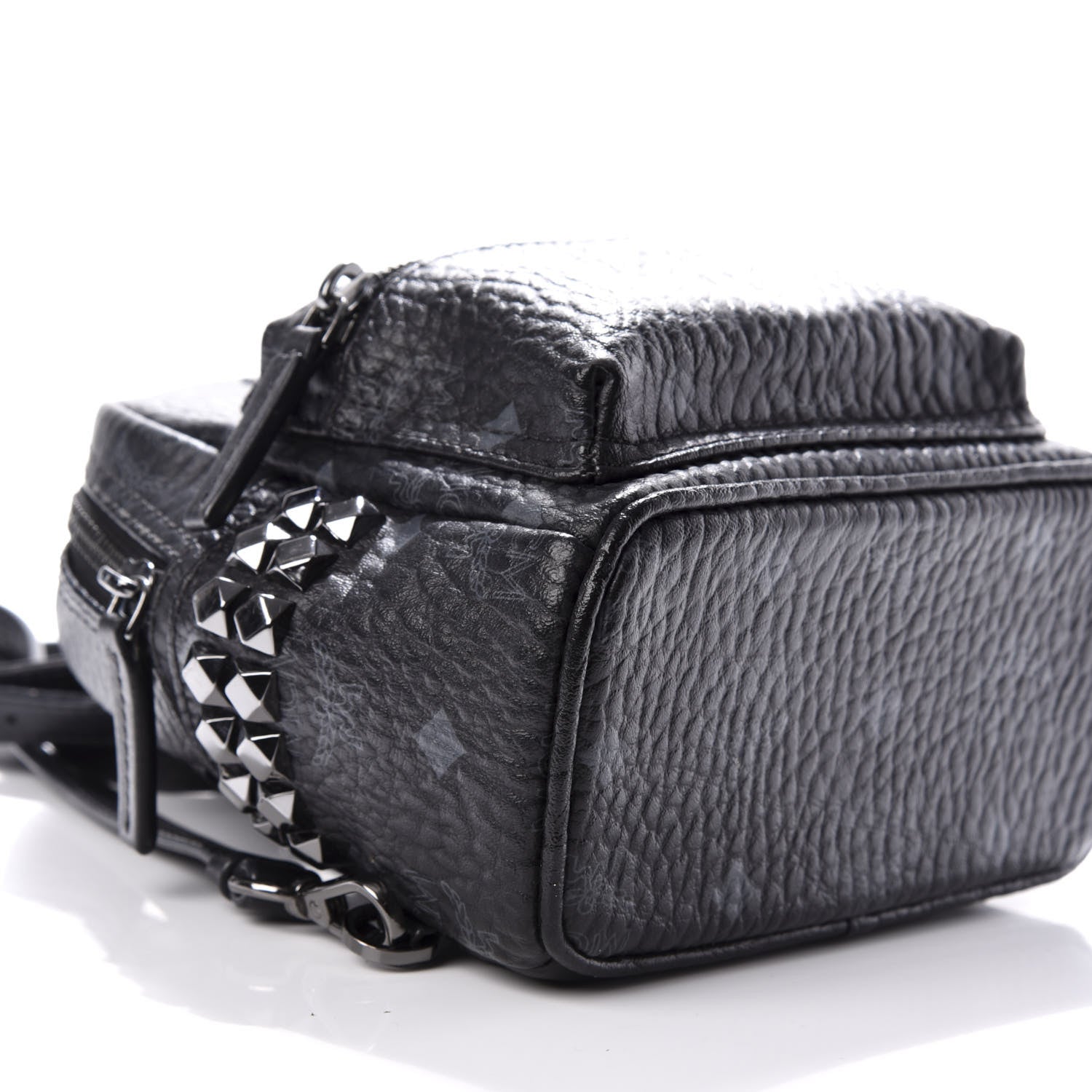 MCM Visetos Side Stud X-Mini Stark Bebe Boo Backpack Black 8 of 10
