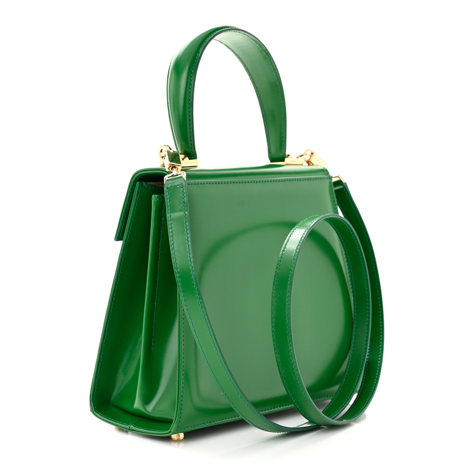 Salvatore Ferragamo Brushed Off Calfskin Small Iconic Top Handle Bag Verde 3 of 10