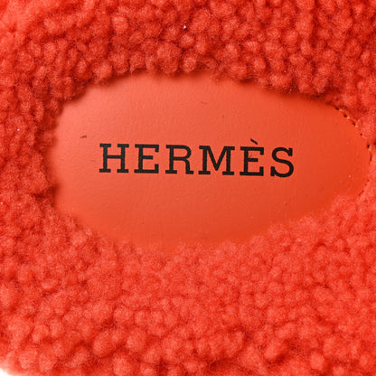 Hermes Woolskin Womens Chypre Sandals 39 Orange 6 of 11