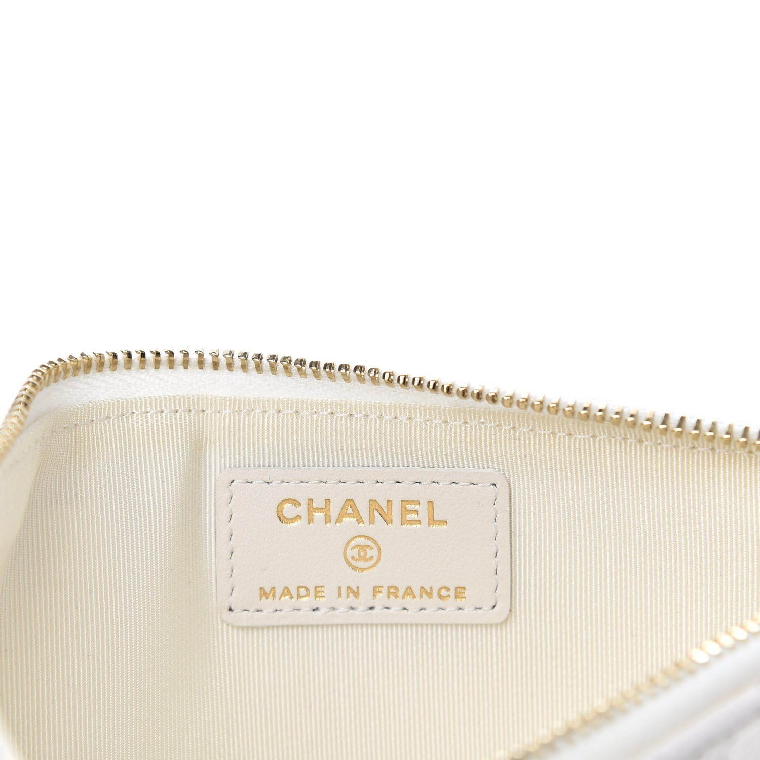 Chanel Caviar Quilted Classic Flat Wallet Pouch White 6 of 7