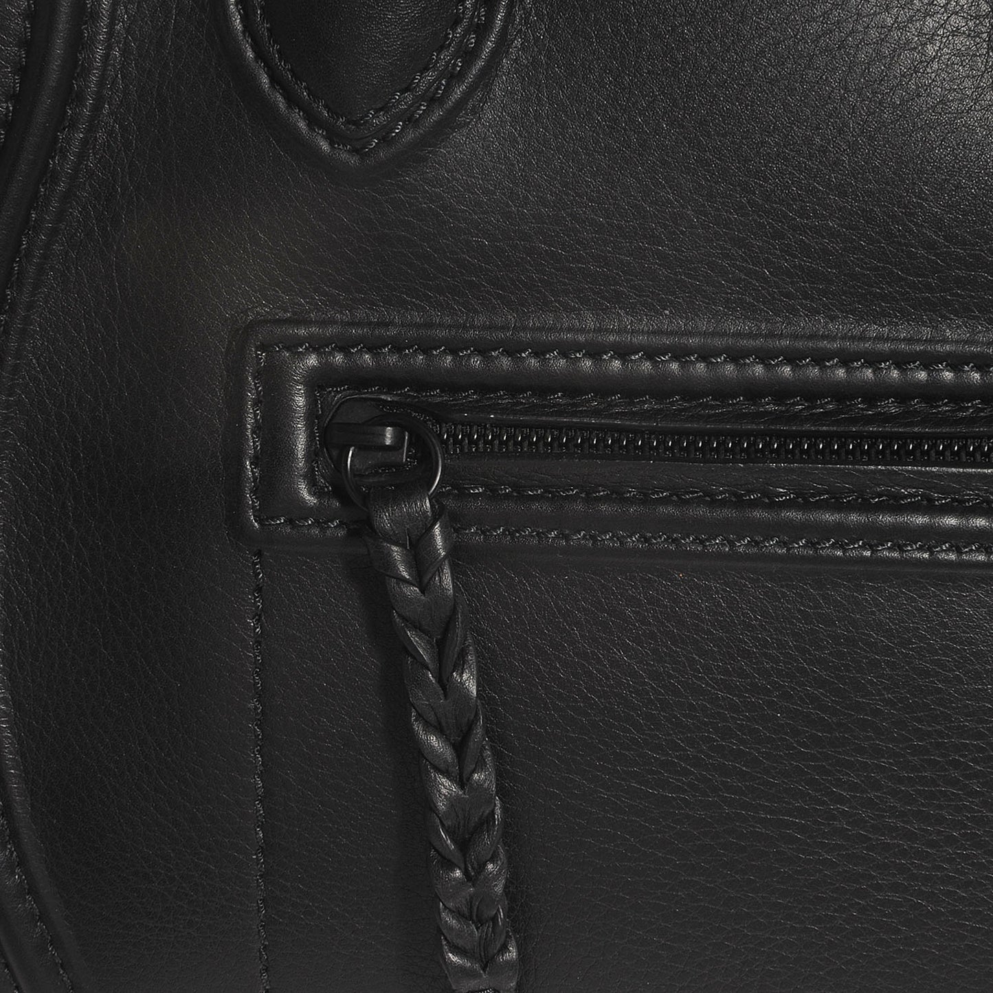 Drummed Leather Large Phantom Luggage Black