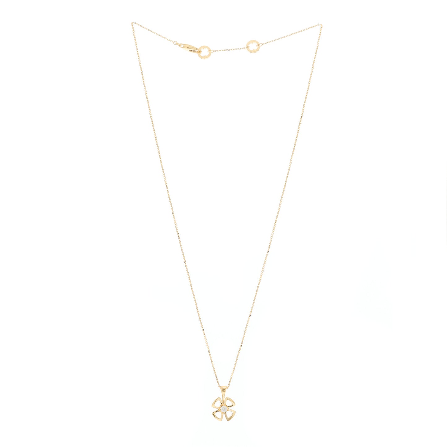 18K Rose Gold Diamond Fiorever Pendant Necklace