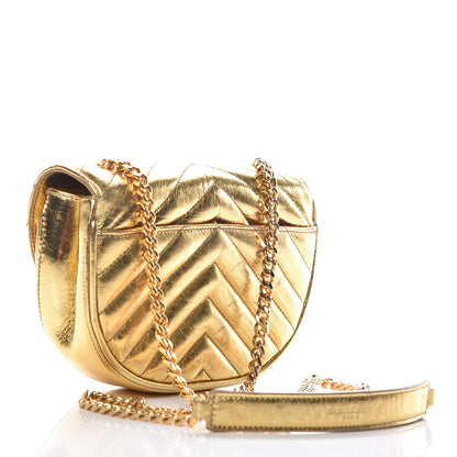 Saint Laurent Metallic Calfskin Matelasse Monogram Small Bubble Chain Crossbody Gold 2 of 14