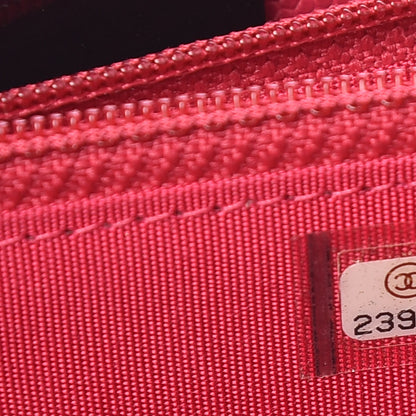Chanel Caviar Quilted Small Boy Zip Around Wallet Fuchsia 7 of 8