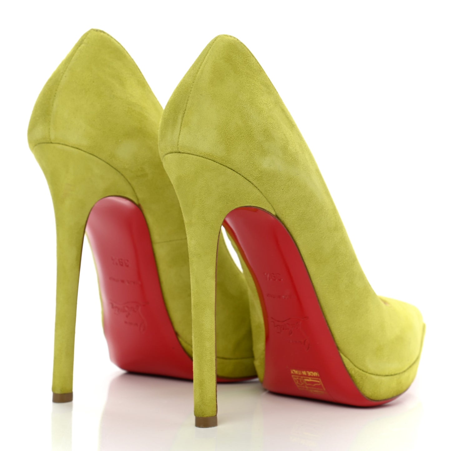 Suede Pigalle Plato 120 Pumps 39.5 Chartreuse