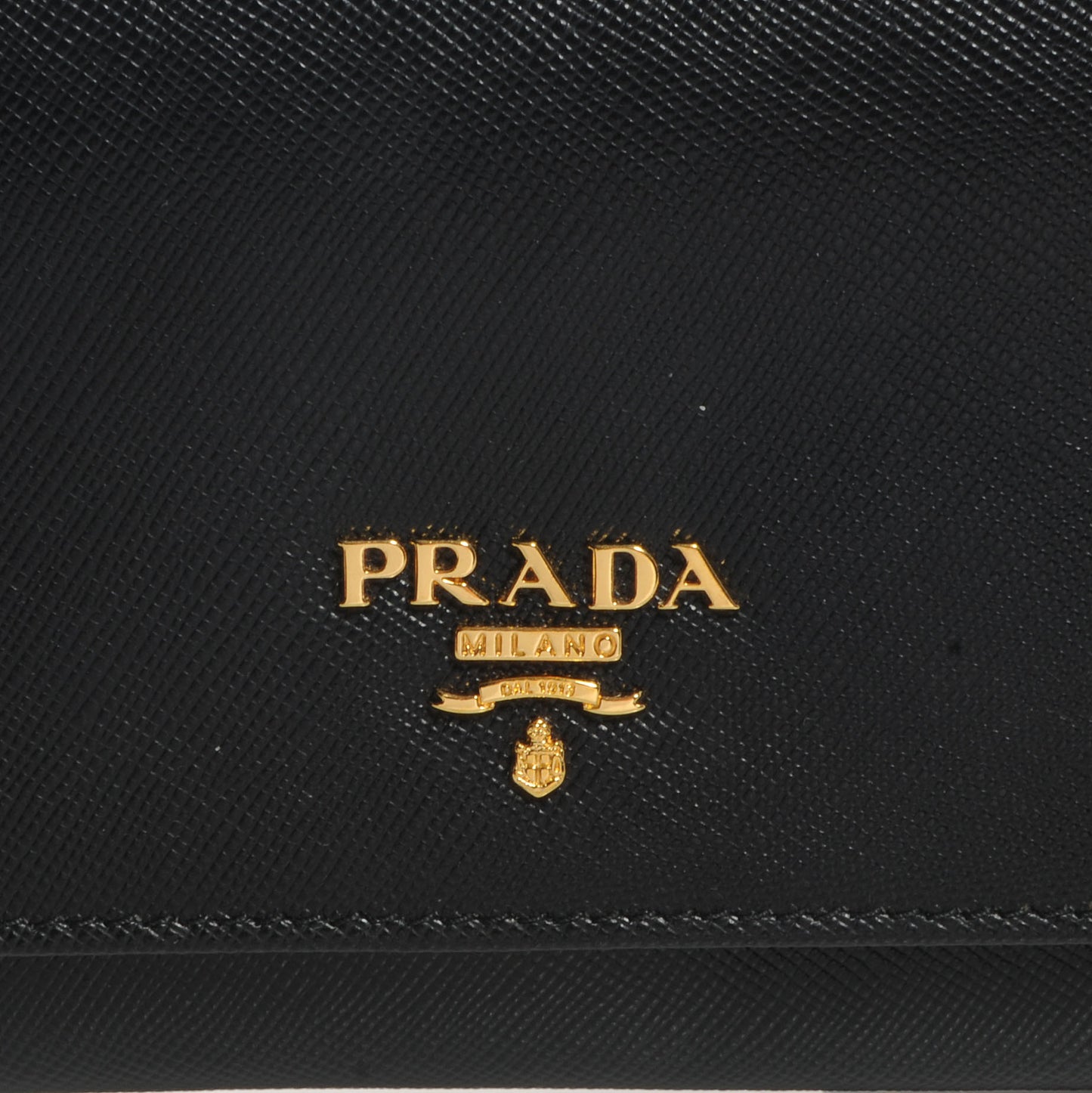 Saffiano Metal Oro Chain Wallet Nero Black