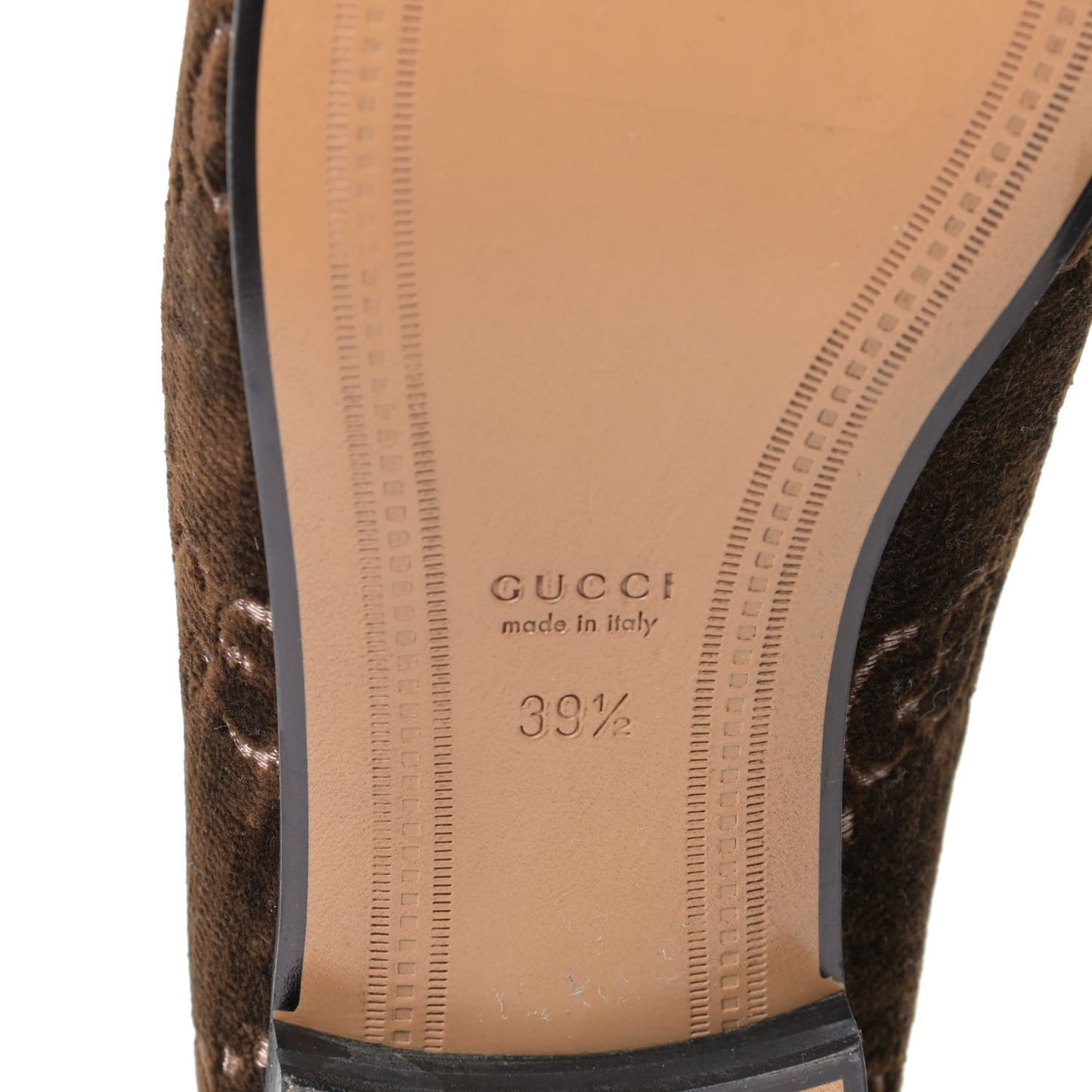 Velvet GG Monogram Horsebit Womens Jordaan Loafers 39.5 Brown Black