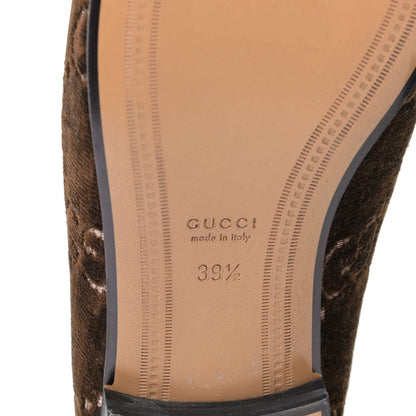 Gucci Velvet GG Monogram Horsebit Womens Jordaan Loafers 39.5 Brown Black 5 of 5
