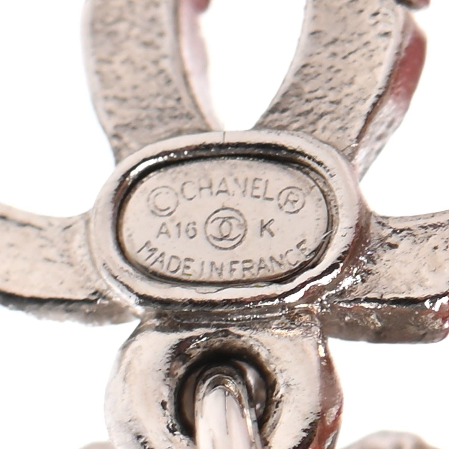 Chanel Crystal CC Drop Earrings Silver 4 of 4