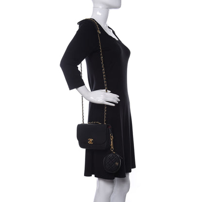 Chanel Calfskin Quilted Multi Pouching Flap And Coin Purse Black 2 of 11