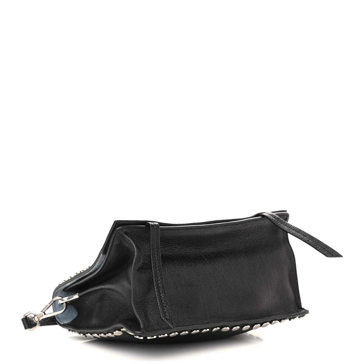 Prada Glace Calfskin Studded Etiquette Flap Black 4 of 9