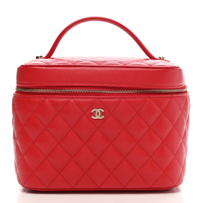 Chanel Caviar Quilted Large Vanity Pouch Red 2 of 10