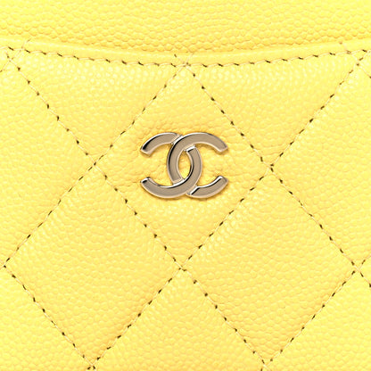 Chanel Caviar Quilted Card Holder Yellow 8 of 10