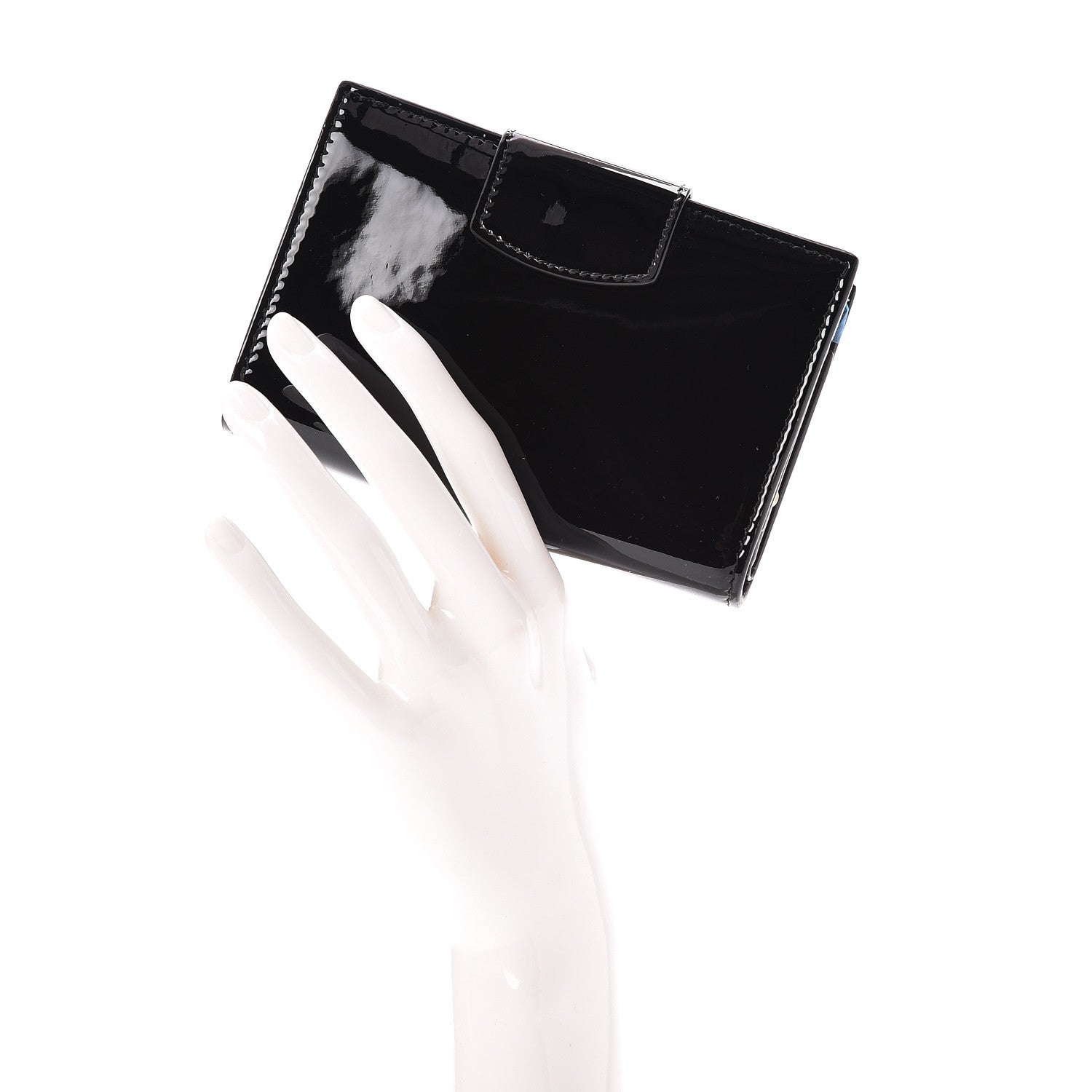 Celine Shiny Calfskin Medium Multifunction Purse Wallet Black 2 of 8