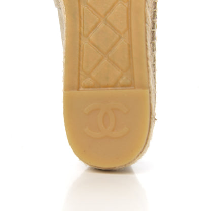 Chanel Canvas Grosgrain CC Espadrilles 36 Beige Black 9 of 11