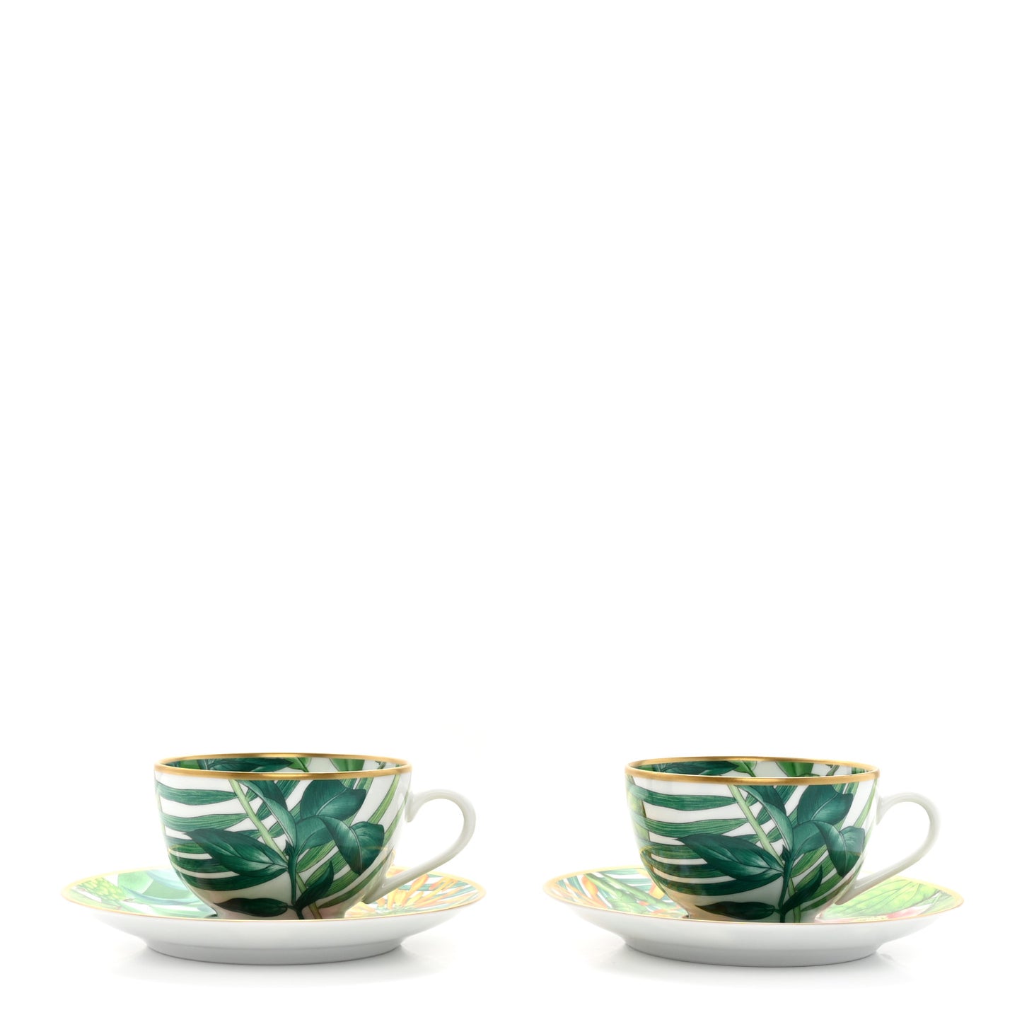 Porcelain Passifolia Tea Cup And Saucer Set Of 2