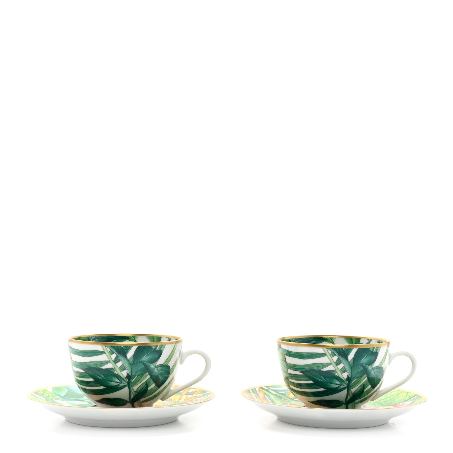 Hermes Porcelain Passifolia Tea Cup And Saucer Set Of 2 1 of 8