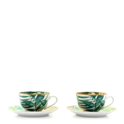 Hermes Porcelain Passifolia Tea Cup And Saucer Set Of 2 1 of 8