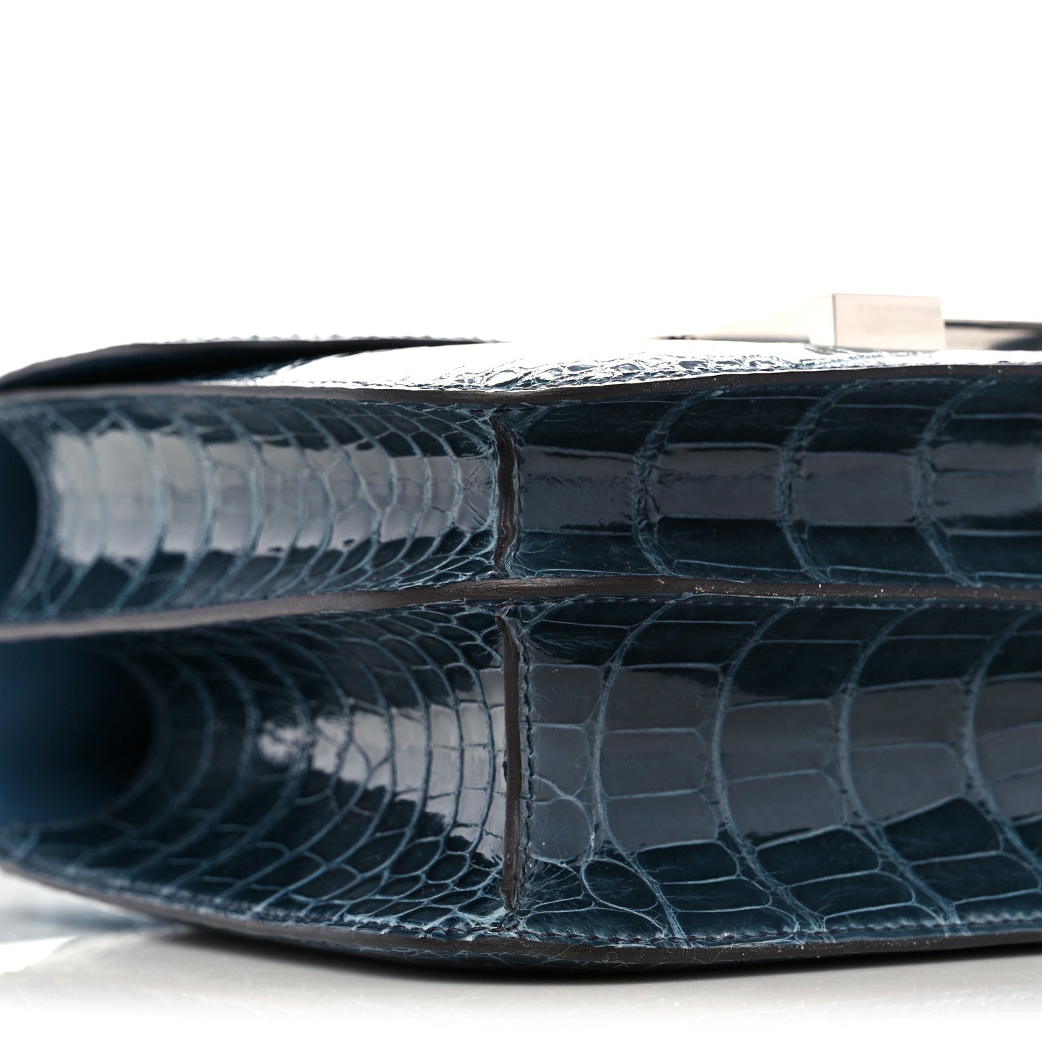 Hermes Shiny Alligator Constance 24 Bleu Paon 8 of 10