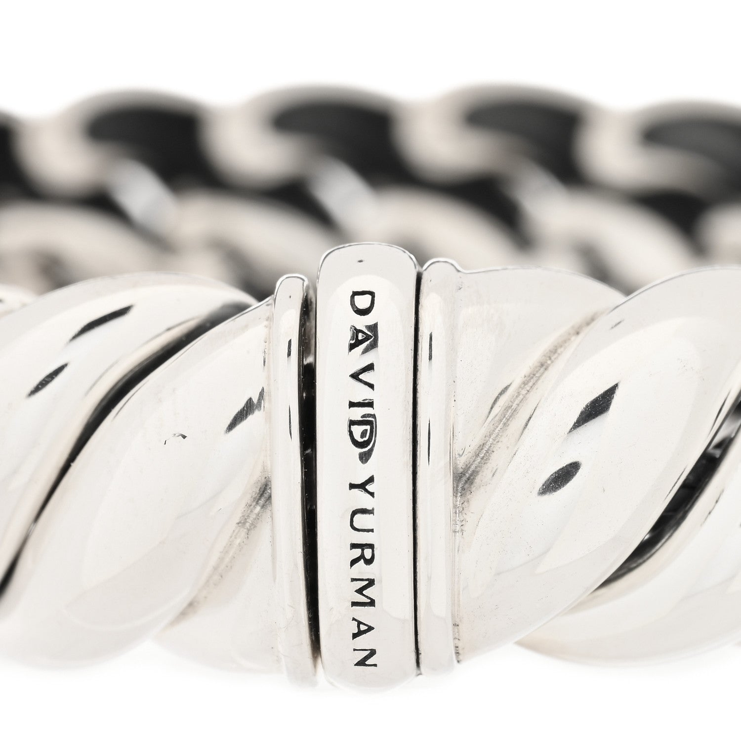 David Yurman Sterling Silver 14mm Sculpted Cable Bracelet 3 of 4