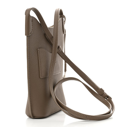 Loro Piana Grained Calfskin Bale Phone Case Warm Mastic 3 of 13