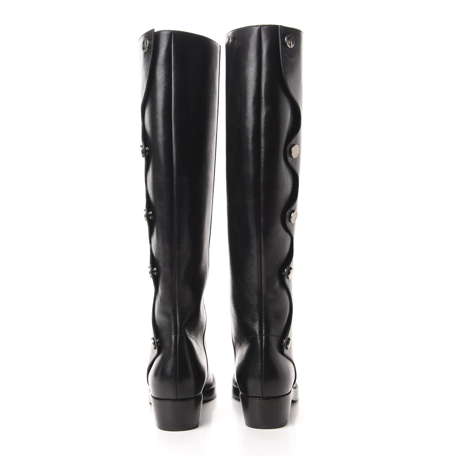 Christian Dior Shiny Calfskin Diorodeo High Boot 37.5 Black 5 of 8