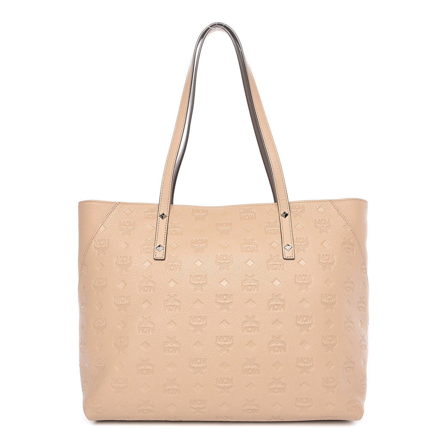 Calfskin Ottomar Monogram Medium Klara Top Zip Tote New Beige