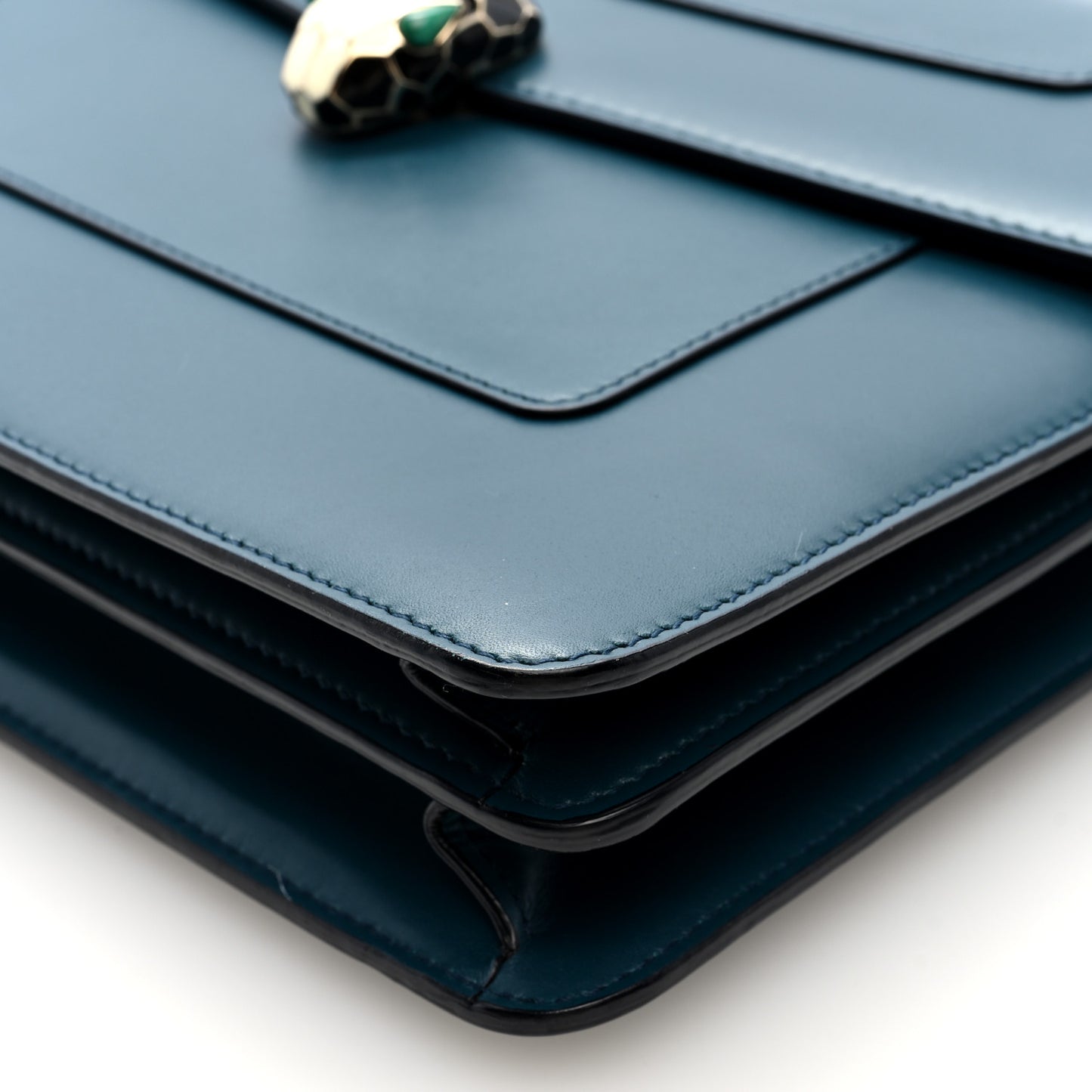 Calfskin Large Serpenti Forever Top Handle Emerald Green
