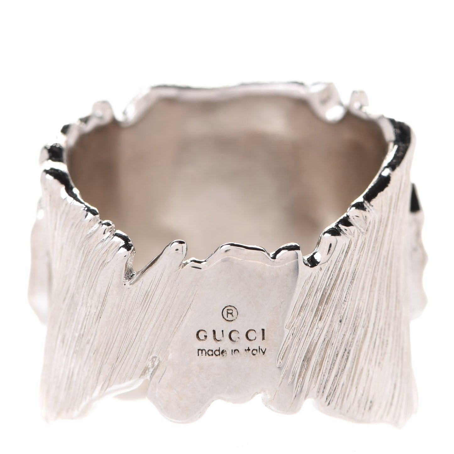 Metal Crystal GG Ring M Silver Blue