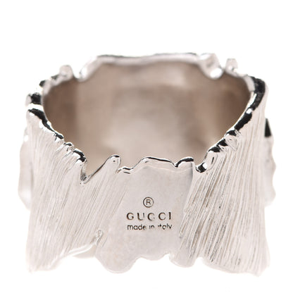 Gucci Metal Crystal GG Ring M Silver Blue 3 of 5