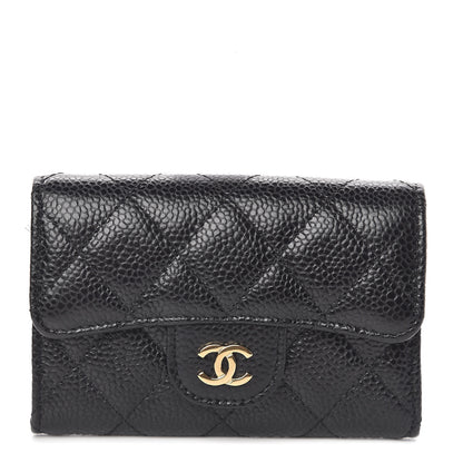 Chanel Caviar Quilted Flap Card Holder Wallet Black 1 of 10