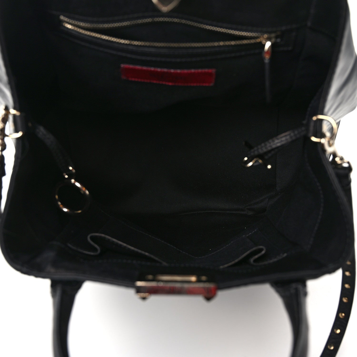 Valentino Garavani Calfskin Rockstud New Dome Bucket Tote Black 5 of 15