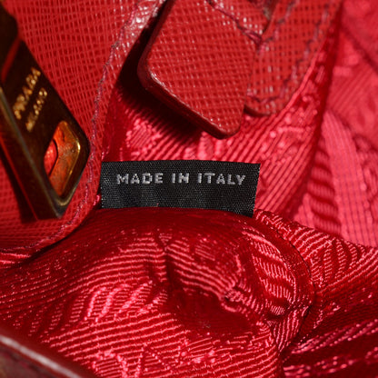 Prada Saffiano Large Galleria Double Zip Tote Fuoco 8 of 10