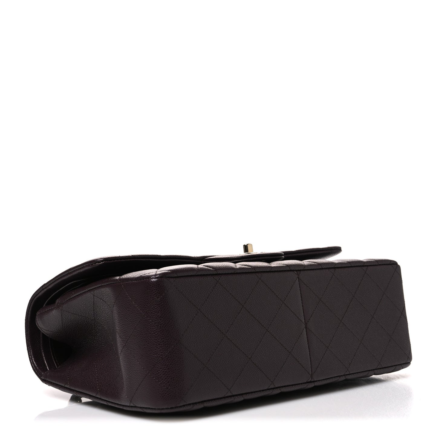 Caviar Quilted Jumbo Double Flap Dark Brown