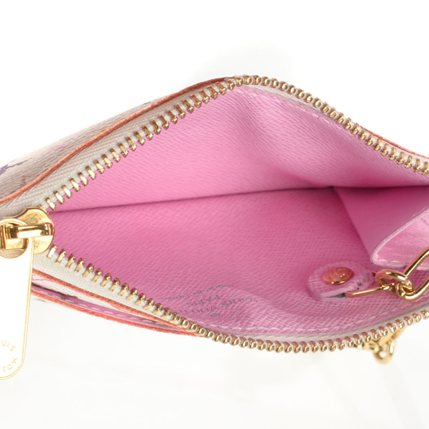 Louis Vuitton Monogram Multicolor Key Pouch White Litchi 6 of 8