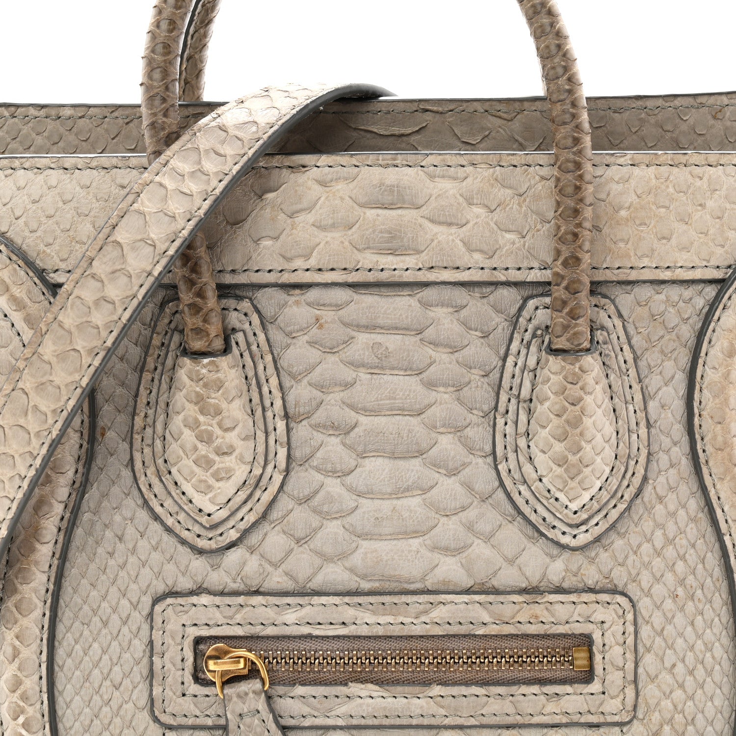 Celine Snakeskin Nano Luggage Grey 8 of 11