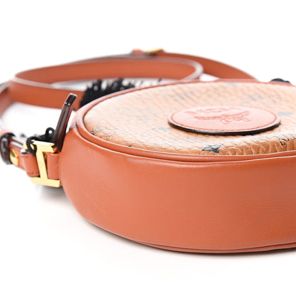 MCM Visetos Small Tambourine Crossbody Cognac Black 6 of 8