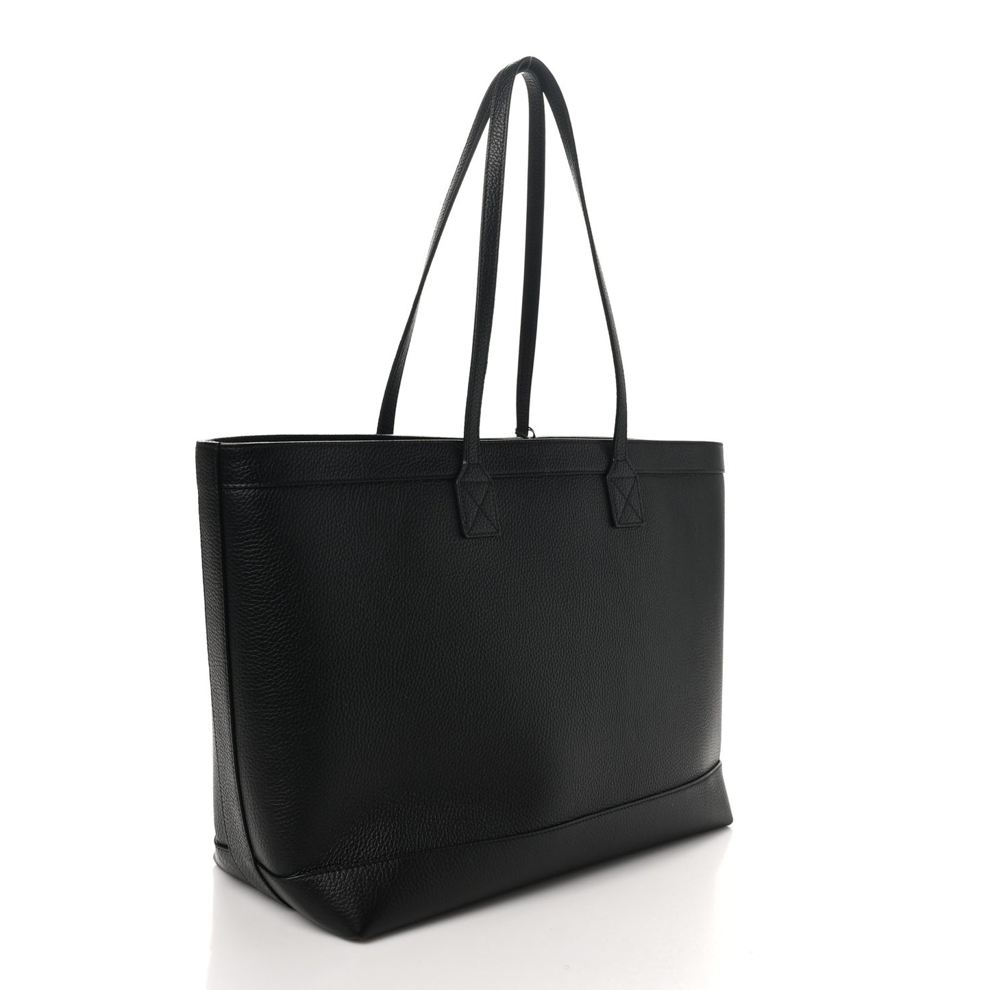 Grainy Calfskin Medium London Tote Bag Black