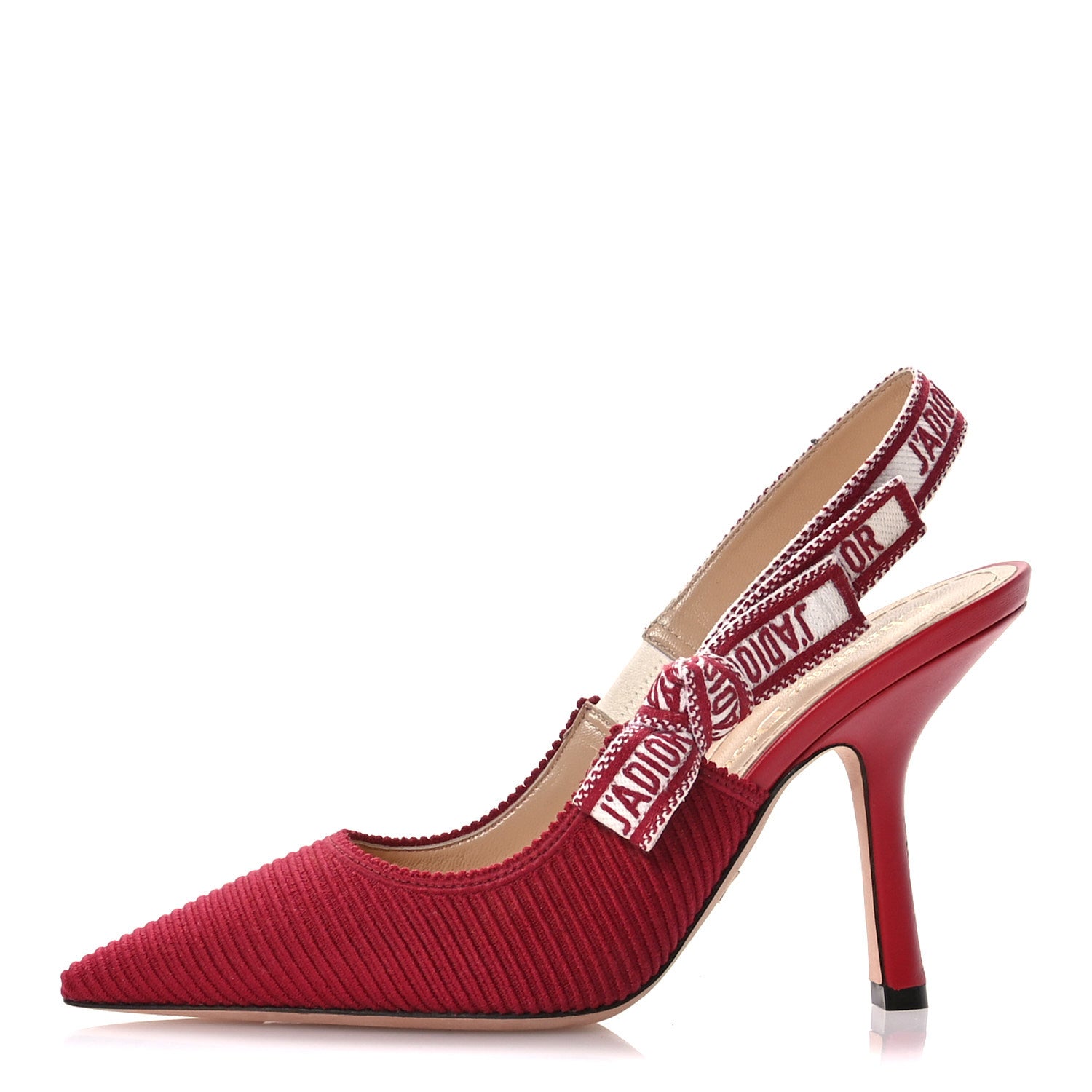 Christian Dior Technical Canvas Ribbon J Adior Slingback 100mm Pumps 36 Cherry 1 of 9