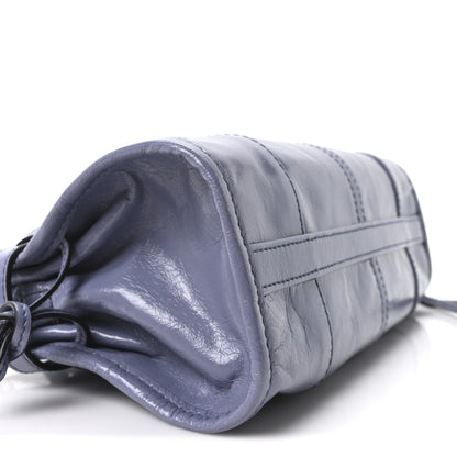 Prada Glossy Calfskin Triangle Mini Bonnie Shoulder Bag Aviation Blue 9 of 10