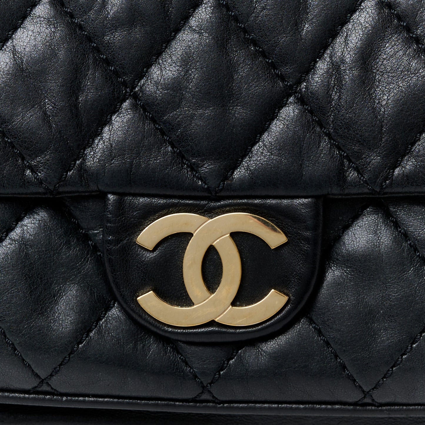 Lambskin Small Lady Braid Flap Black