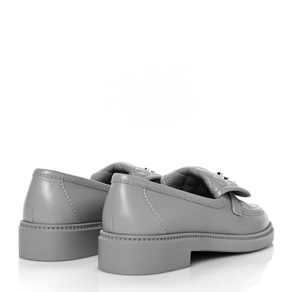 Chanel Lambskin Quilted CC Turnlock Loafers 39.5 Grey 4 of 8