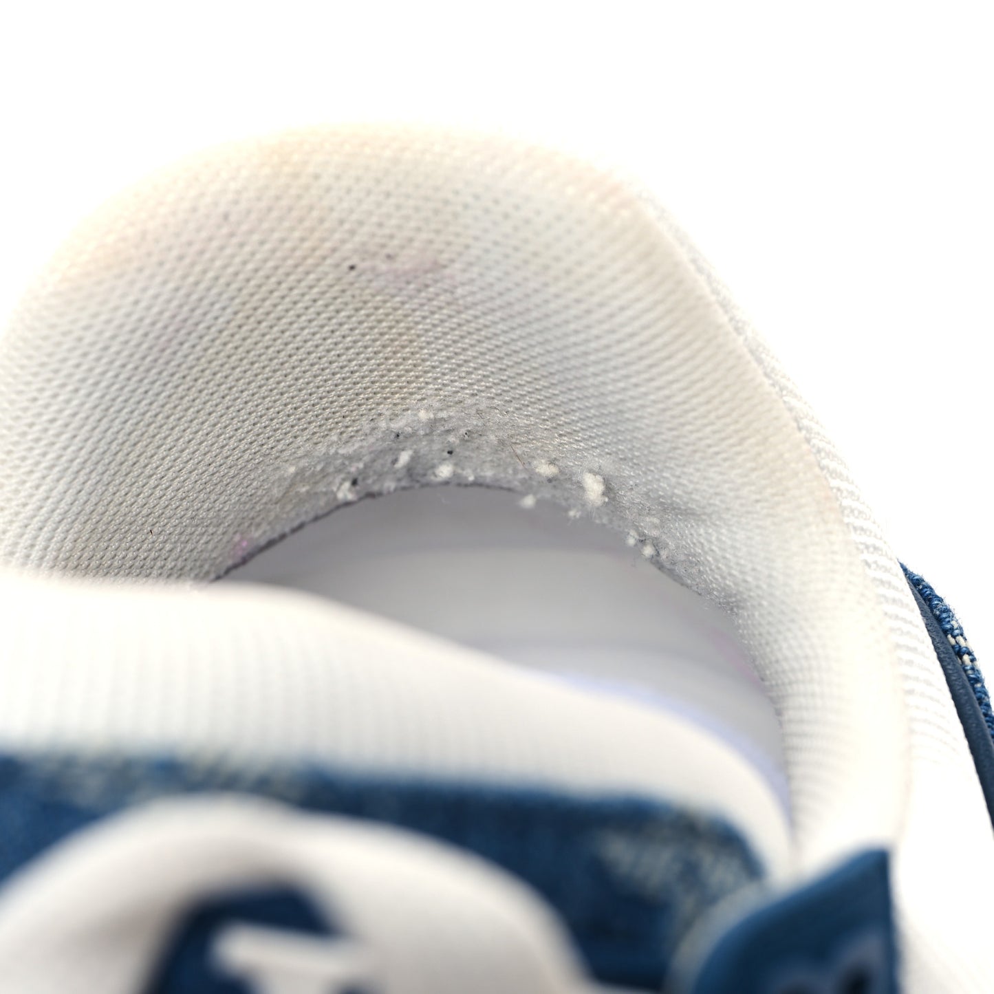 Calfskin Embossed Monogram Denim Womens LV Trainer Sneakers 37 Blue
