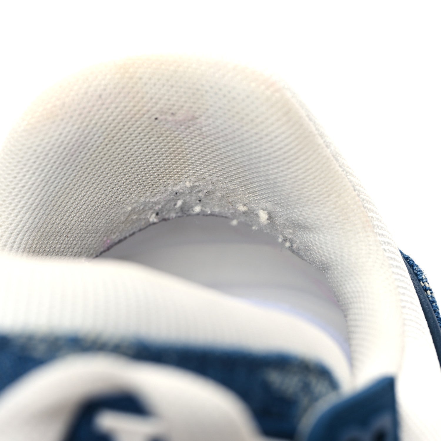 Louis Vuitton Calfskin Embossed Monogram Denim Womens LV Trainer Sneakers 37 Blue 9 of 10