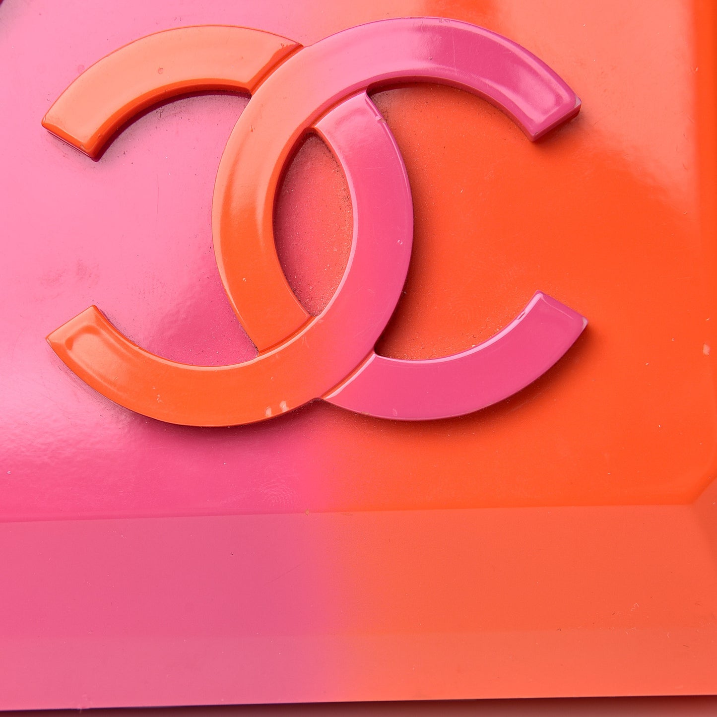 Faded Plexiglass CC Boy Brick Clutch Pink Orange