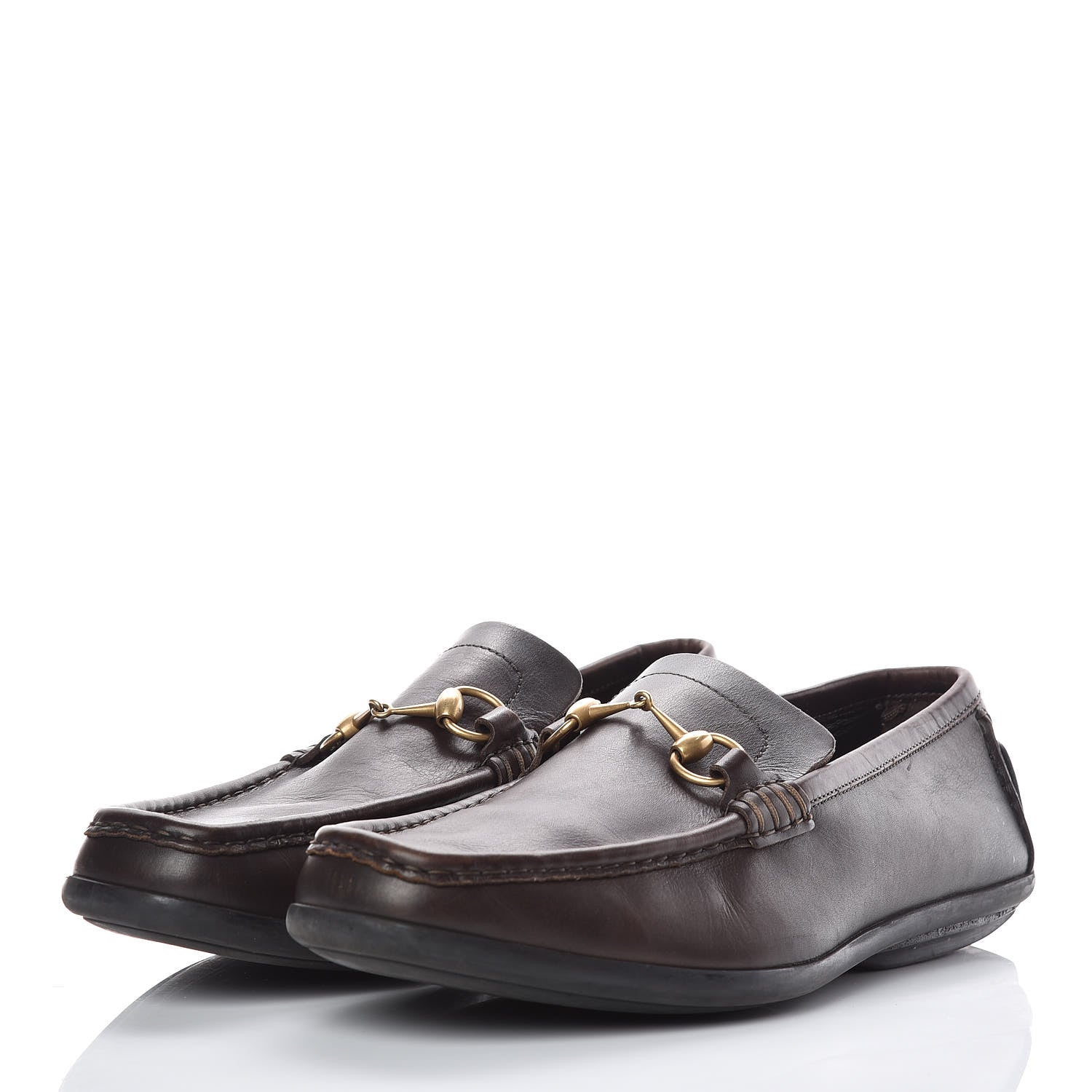 Gucci Calfskin Mens Horsebit Driver Loafers 11 Brown 3 of 11